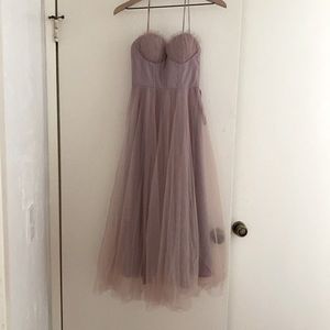 Won once! Billy J size 6 mauve midi tulle dress. Fits more like a size 2